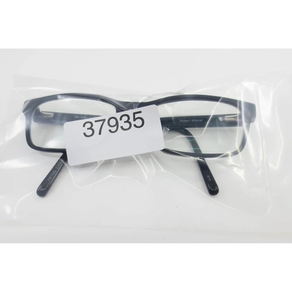 Robert Mitchel RM 9003 Matte Black Rectangular Eyeglasses Frames 54-18-145 Mens